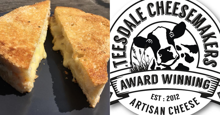Teesdale Cheese logo and a cheese toastie